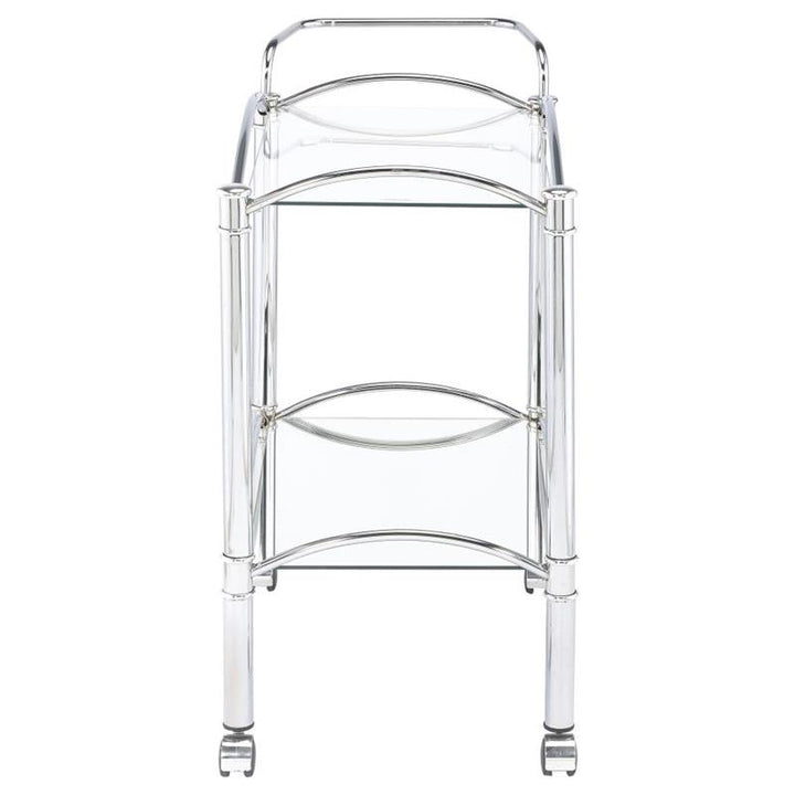 Shadix 2-tier Serving Cart with Glass Top Chrome and Clear (910077)