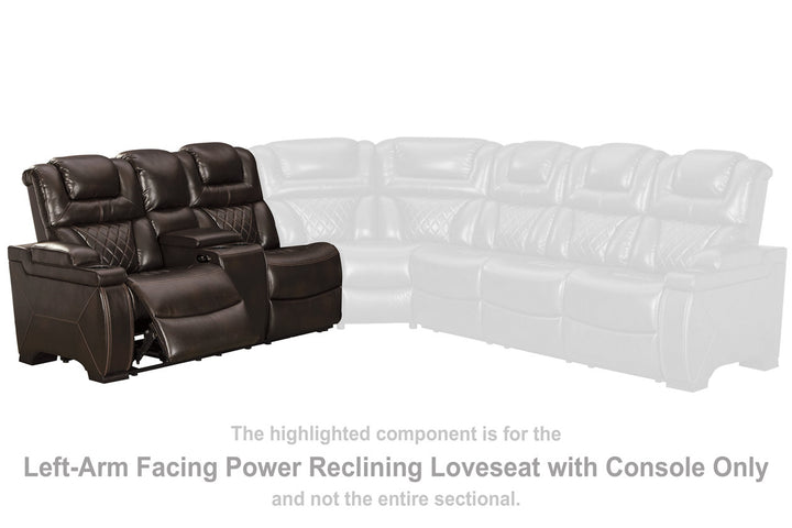 Warnerton Left-Arm Facing Power Reclining Loveseat with Console (7540737)