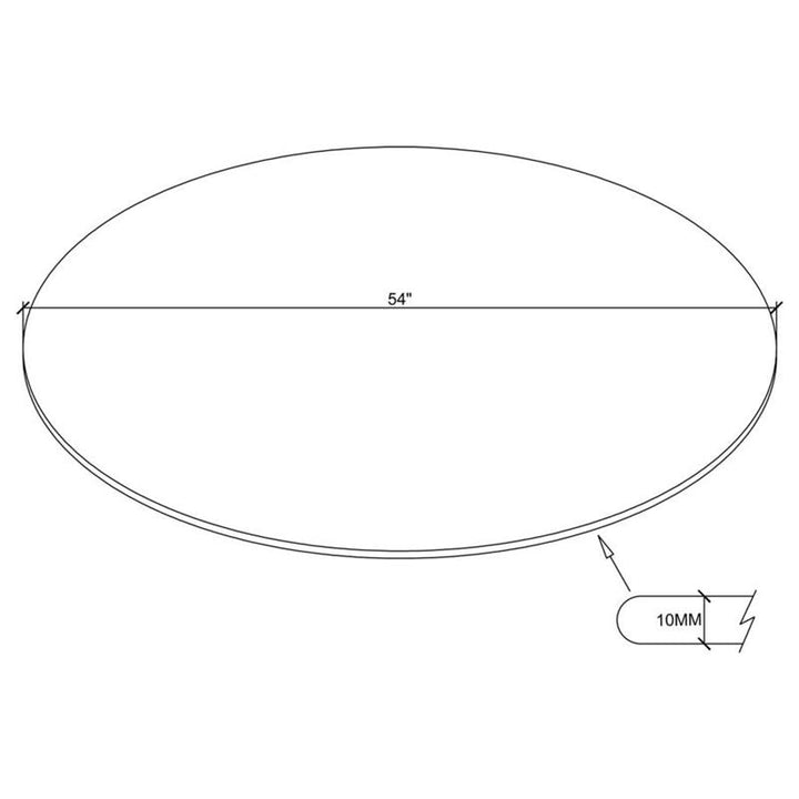 54" 10mm Round Glass Table Top Clear (CP54RD-10)