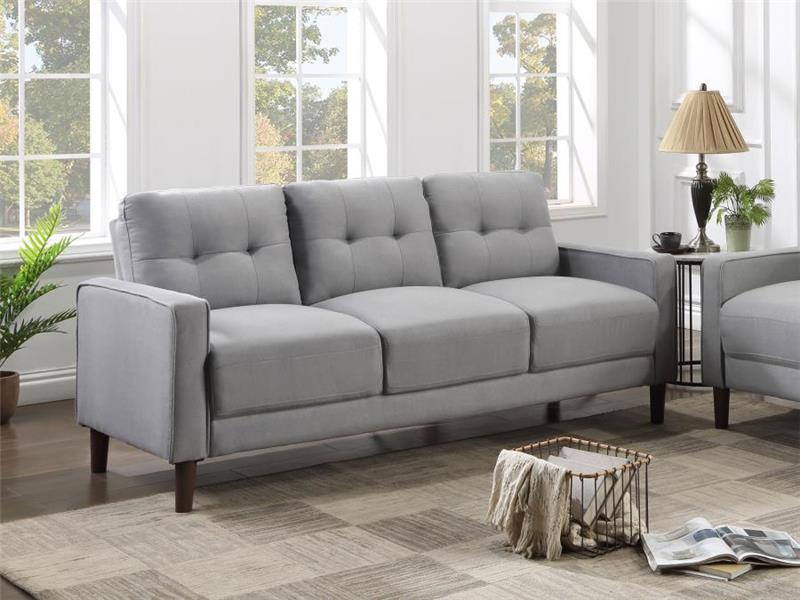 Bowen Upholstered Track Arms Tufted Sofa Grey (506781)