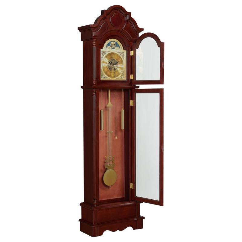 Diggory Grandfather Clock Brown Red and Clear (900749)