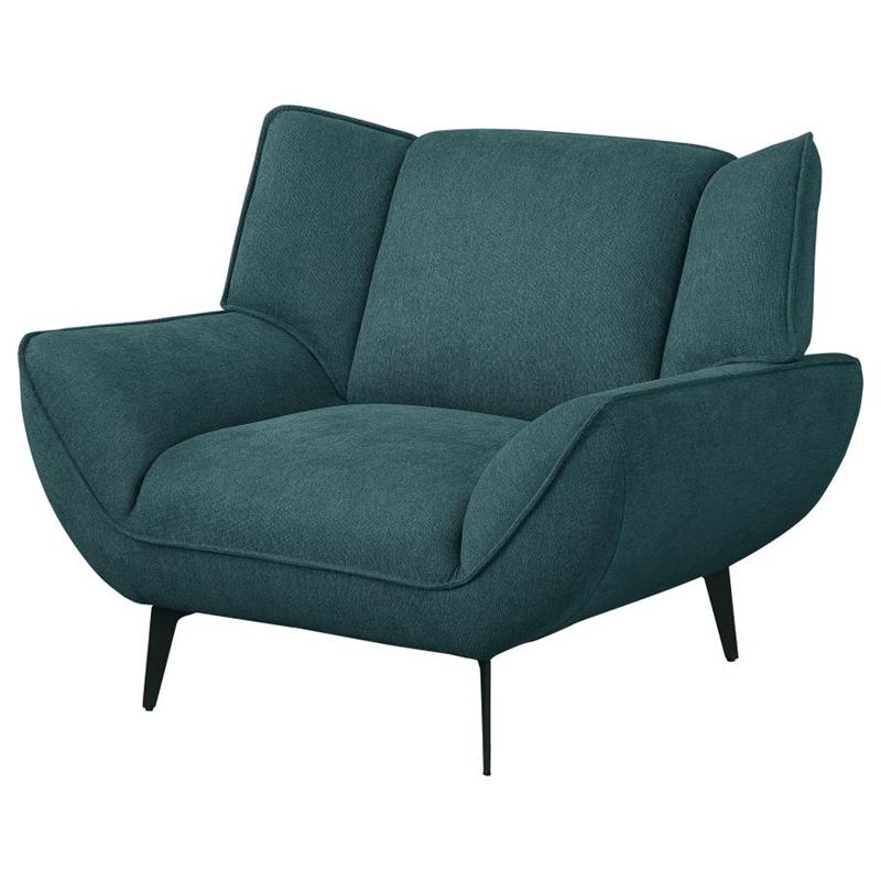 Acton Upholstered Flared Arm Chair Teal Blue (511163)