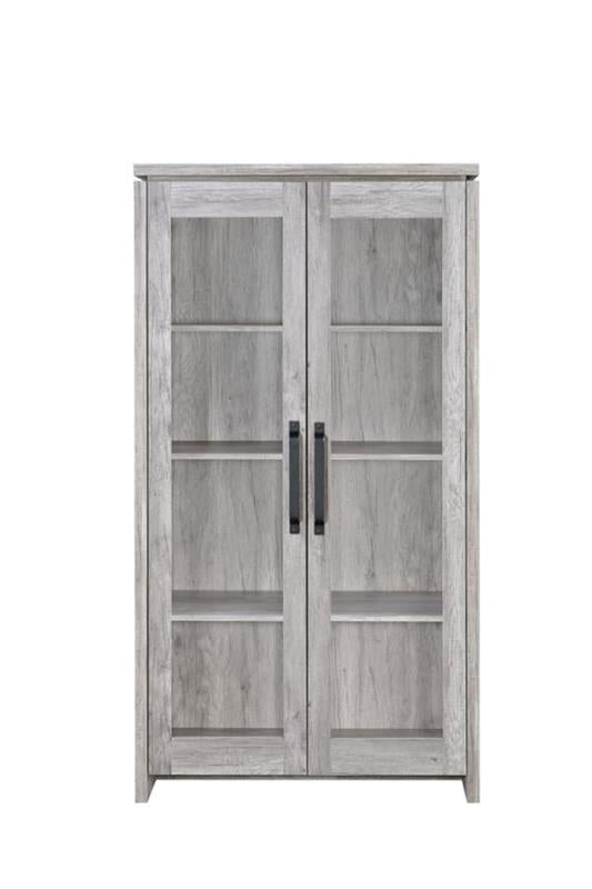 Alejo 2-door Tall Cabinet Grey Driftwood (950783)