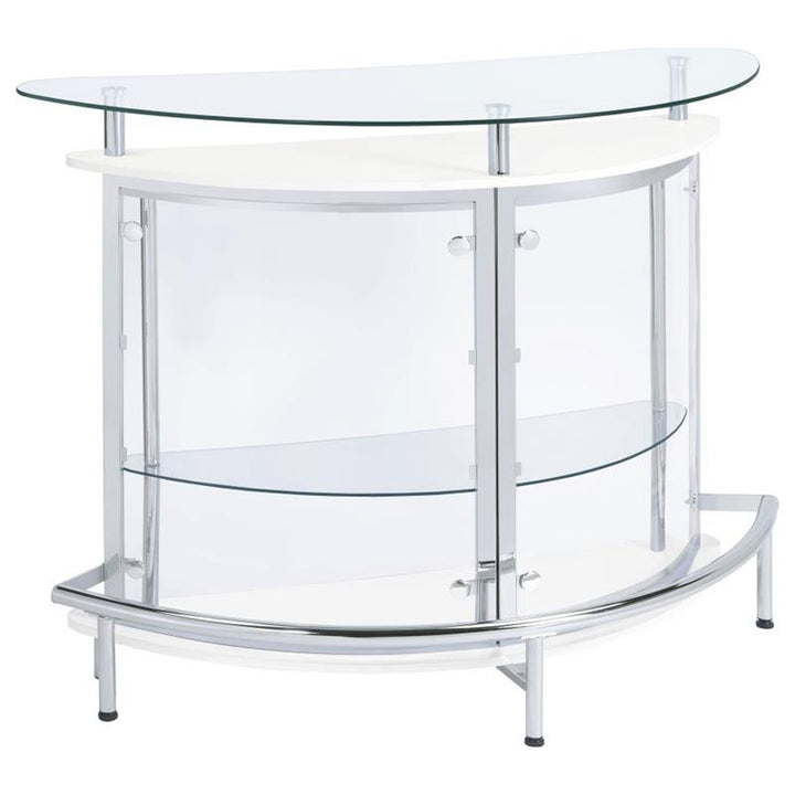 Amarillo 2-tier Bar Unit White and Chrome (101066)