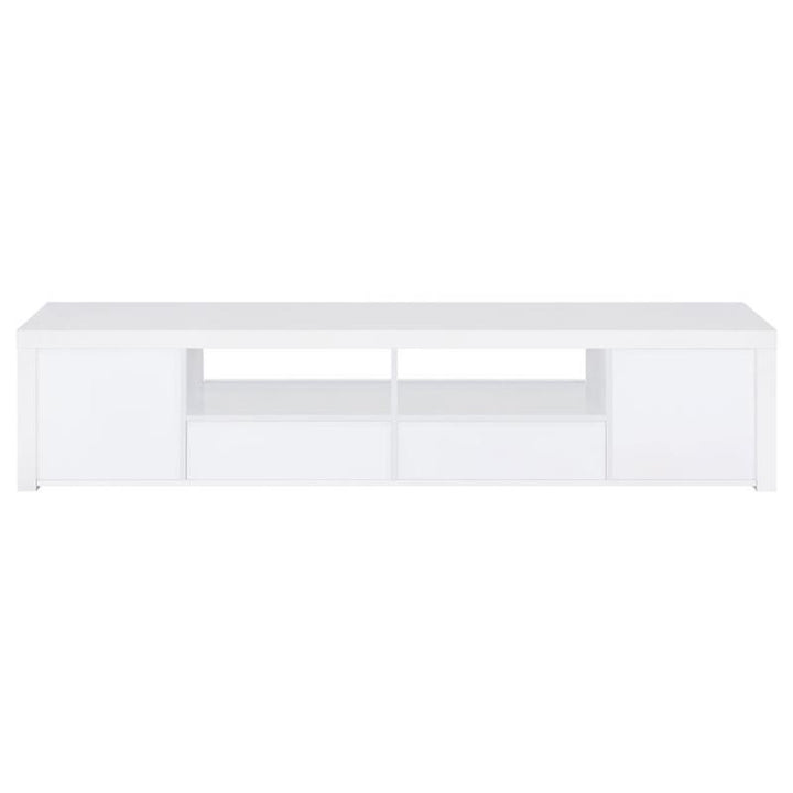 Jude 2-door 79" TV Stand With Drawers White High Gloss (704262)