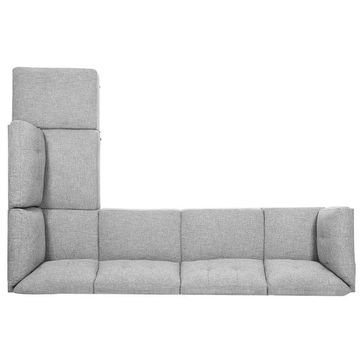 Churchill 6-piece Upholstered Modular Tufted Sectional Grey and Walnut (551301-SET)