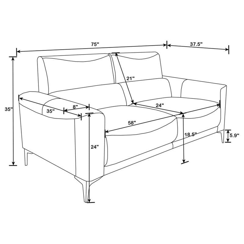 Glenmark 3-piece Track Arm Living Room Set Taupe (509731-S3)