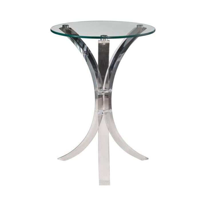 Emmett Round Accent Table Clear (900490)