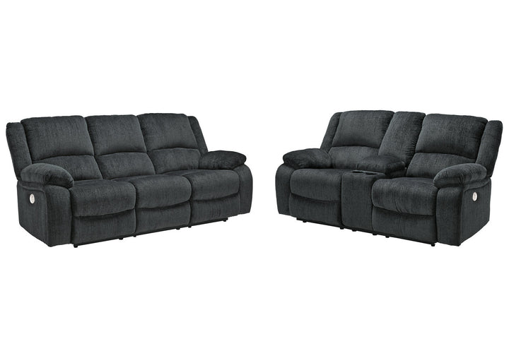 Draycoll Power Reclining Sofa and Loveseat (76504U2)