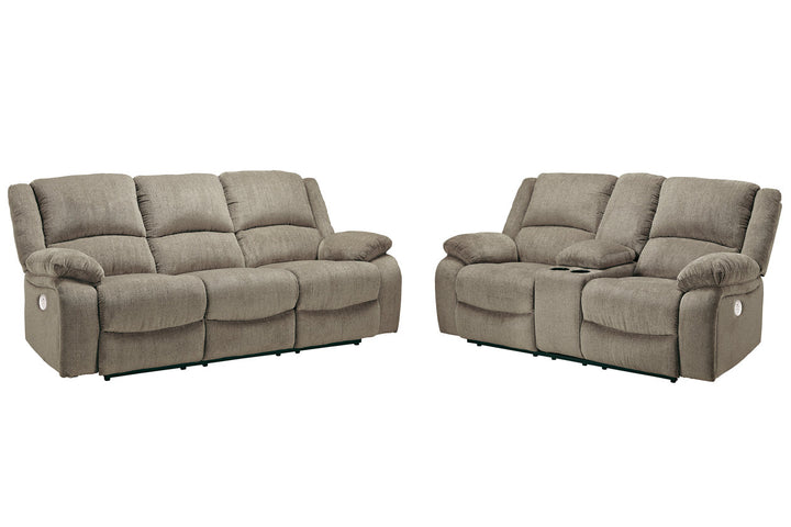 Draycoll Power Reclining Sofa and Loveseat (76505U2)