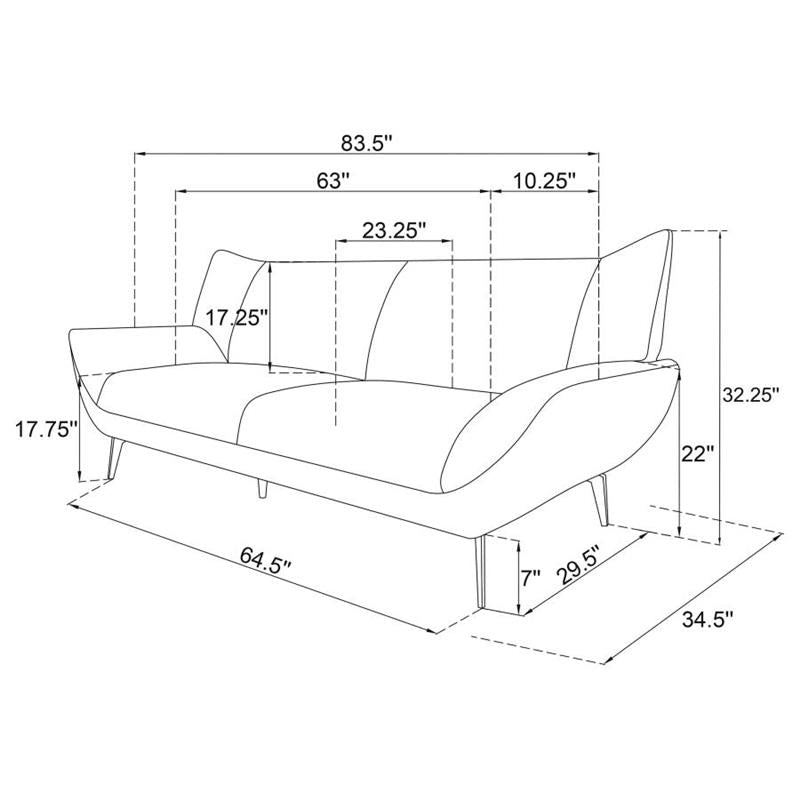 Acton 3-piece Upholstered Flared Arm Sofa Set Teal Blue (511161-S3)