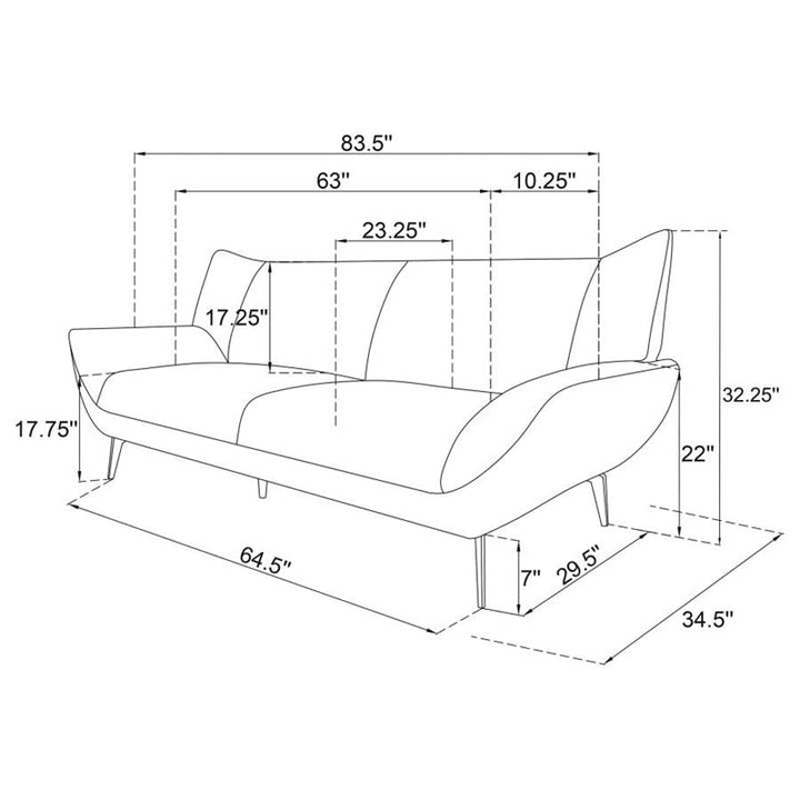 Acton 3-piece Upholstered Flared Arm Sofa Set Teal Blue (511161-S3)