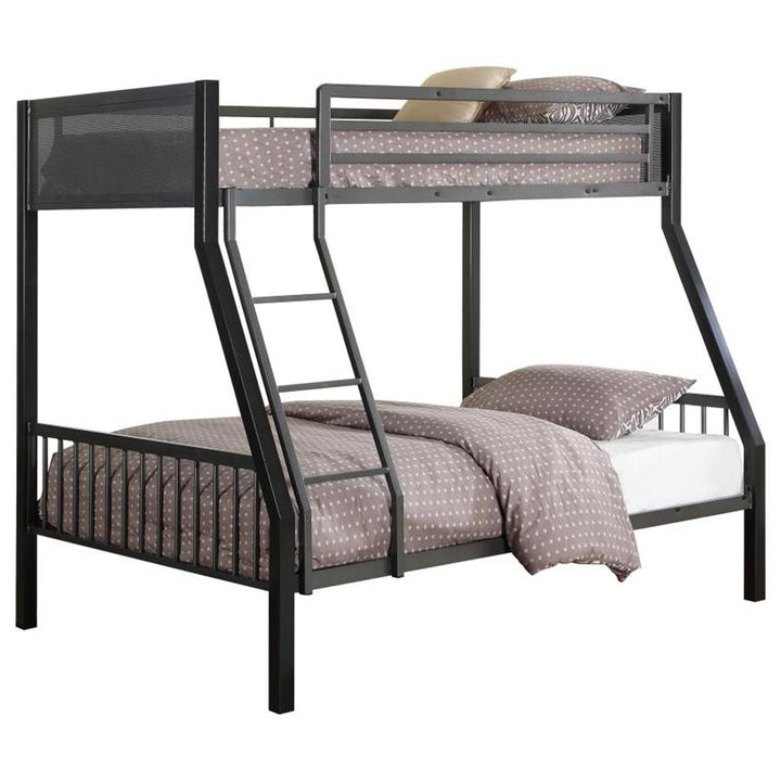 Meyers Twin Over Full Metal Bunk Bed Black and Gunmetal (460391)