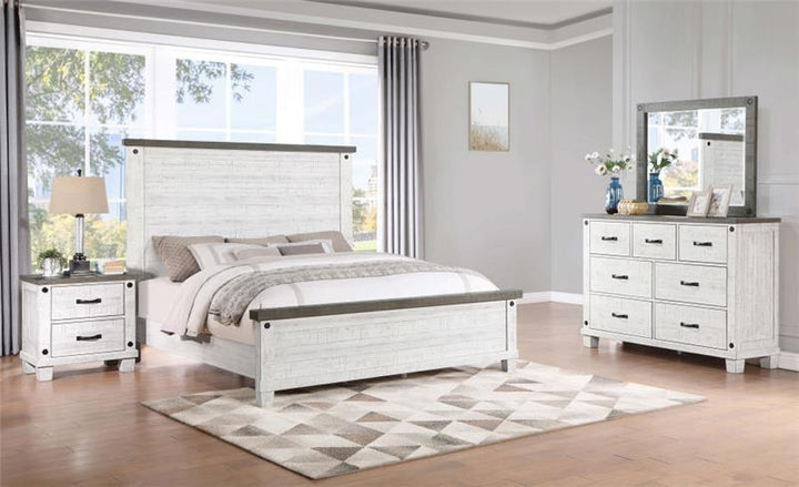 Lilith 4-piece Queen Bedroom Set Distressed Grey and White (224471Q-S4)