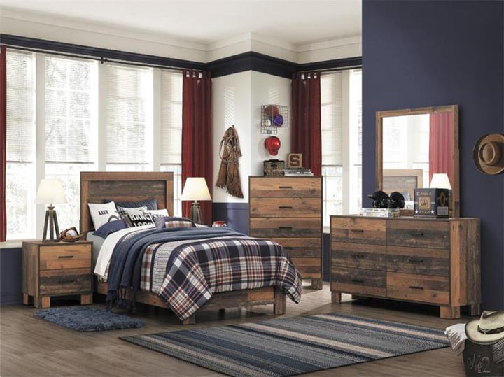 Sidney Twin Panel Bed Rustic Pine (223141T)