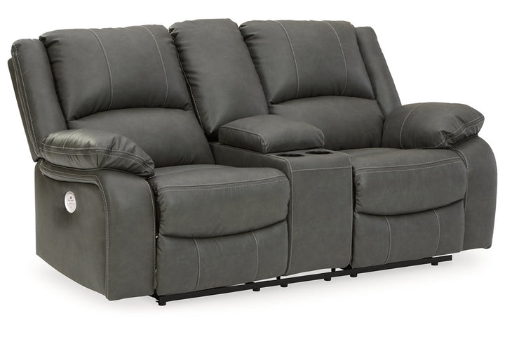 Calderwell Power Reclining Loveseat with Console (7710396)