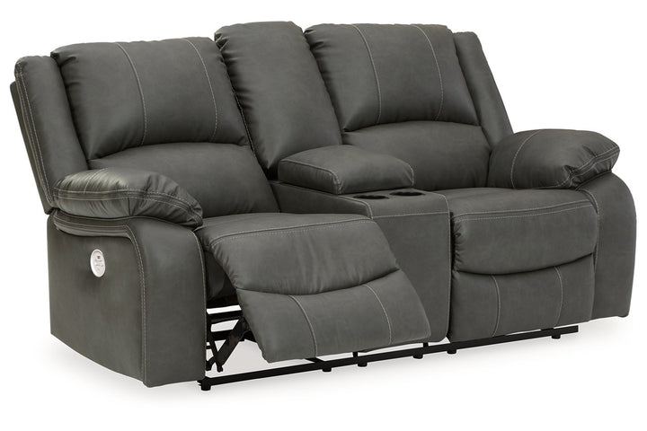 Calderwell Power Reclining Loveseat with Console (7710396)