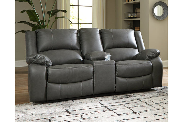 Calderwell Power Reclining Loveseat with Console (7710396)