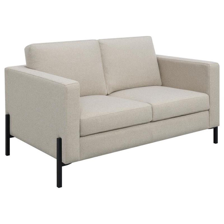 Tilly 2-piece Upholstered Track Arms Sofa Set Oatmeal (509901-S2)