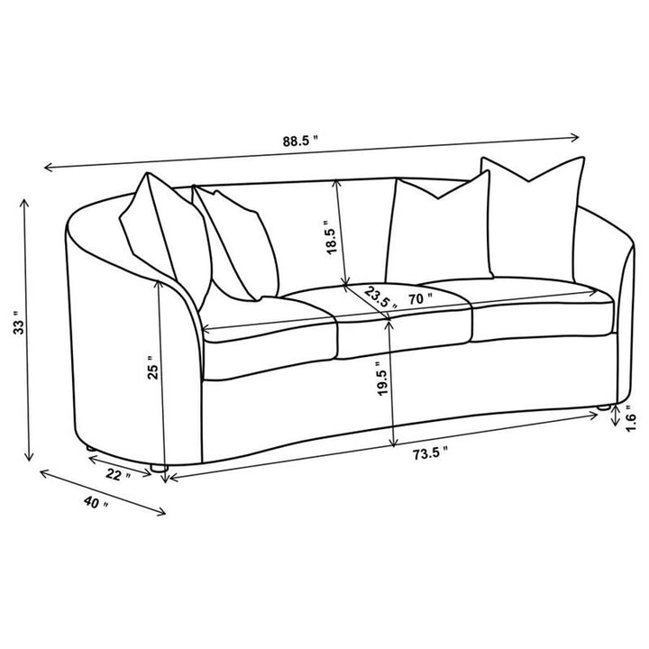 Rainn 2-piece Upholstered Tight Back Living Room Set Latte (509171-S2)