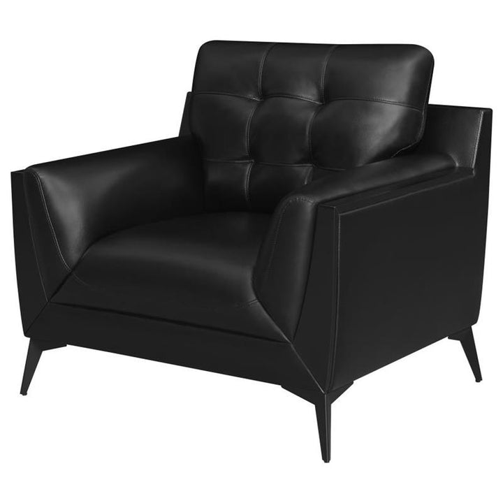 Moira Upholstered Tufted Chair with Track Arms Black (511133)