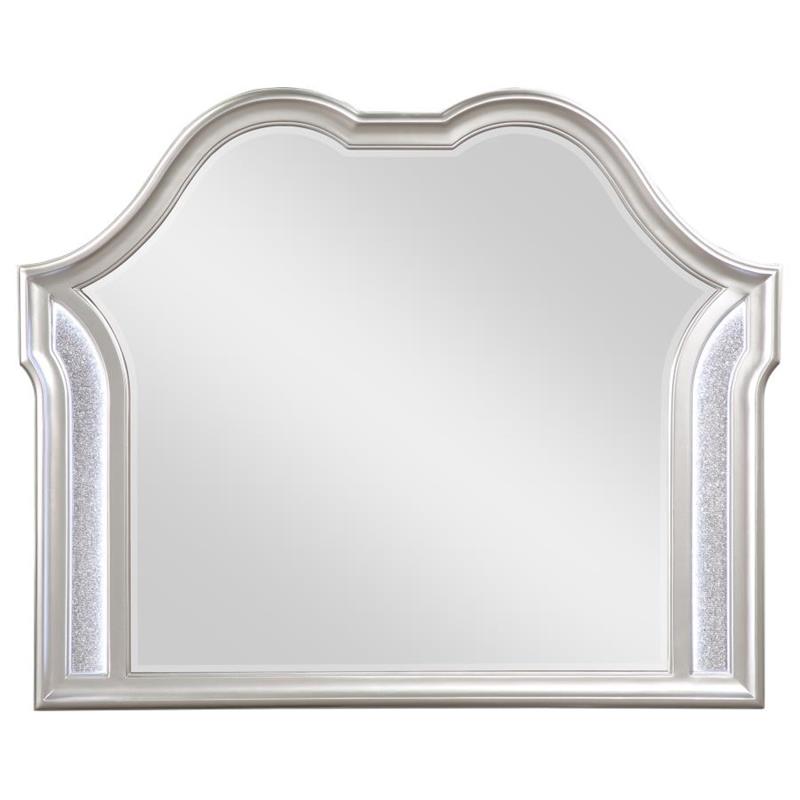Evangeline Camel Top Dresser Mirror Silver Oak (223394)