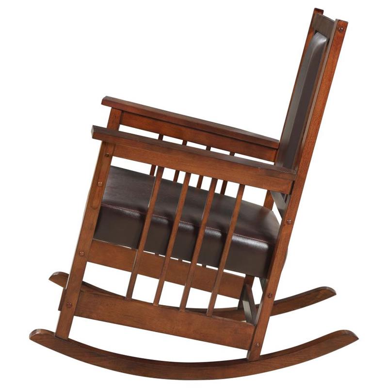 Ida Upholstered Rocking Chair Tobacco and Dark Brown (600058)