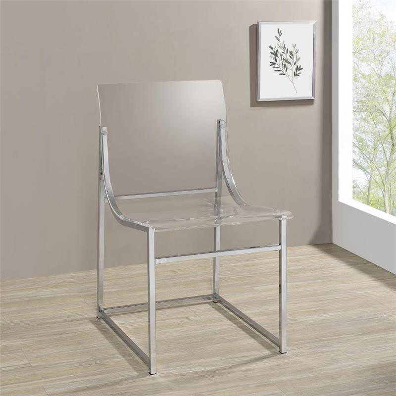 Adino Acrylic Dining Side Chair Clear and Chrome (121182)