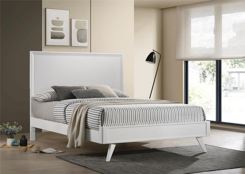 Janelle Eastern King Panel Bed White (223651KE)