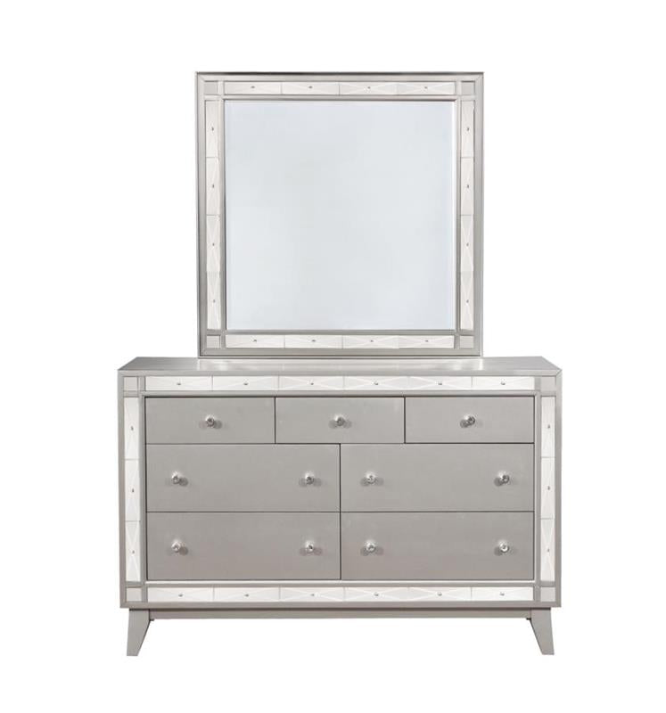 Leighton Beveled Dresser Mirror Metallic Mercury (204924)