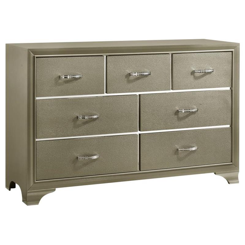 Beaumont Bedroom Set Metallic Champagne (205291Q-S4)