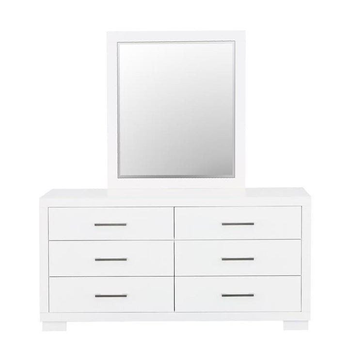 Jessica Rectangular Dresser Mirror White (202994)