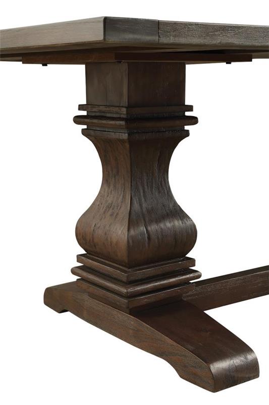 Parkins Double Pedestals Dining Table Rustic Espresso (107411)