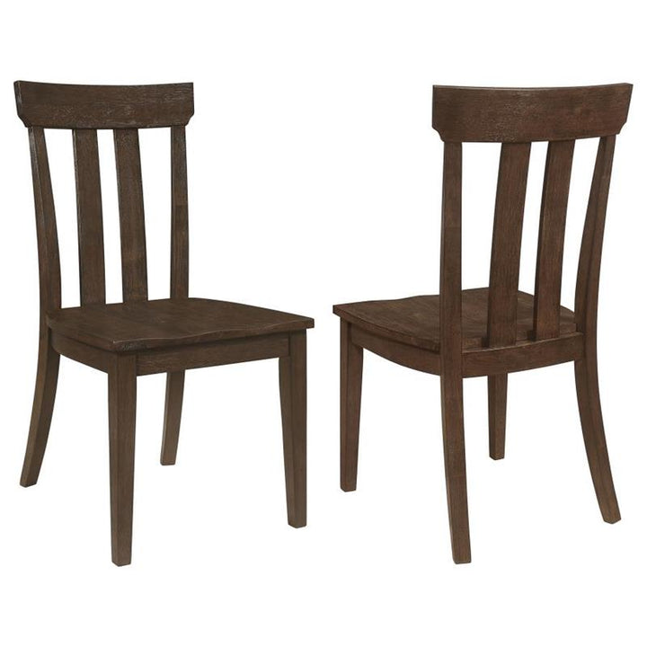 Reynolds Slat Back Dining Side Chair Brown Oak (Set of 2) (107592)