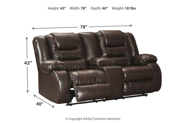 Vacherie Reclining Loveseat with Console (7930794)