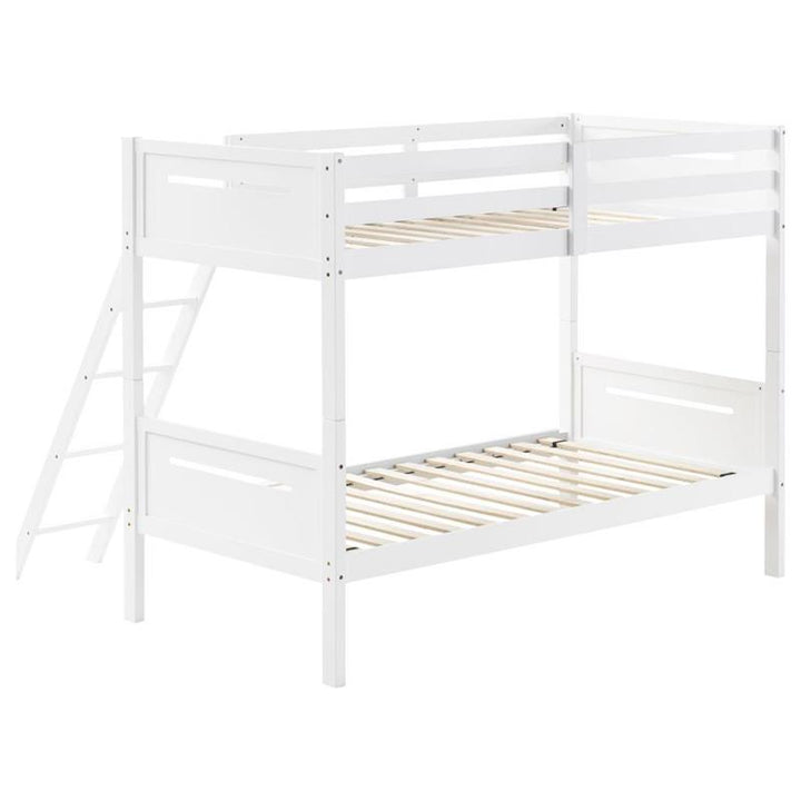 Littleton Twin Over Twin Bunk Bed White (405051WHT)