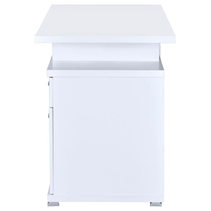 Irving 2-drawer Office Desk with Cabinet White (800110)