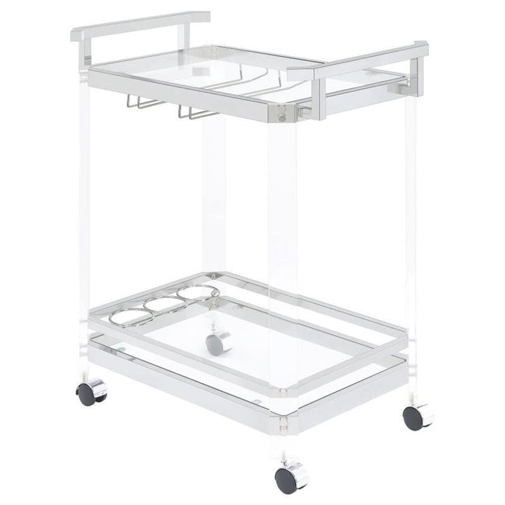 Jefferson 2-tier Glass Serving Cart Clear (902589)