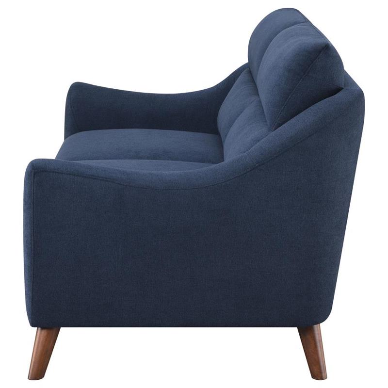 Gano Sloped Arm Upholstered Loveseat Navy Blue (509515)