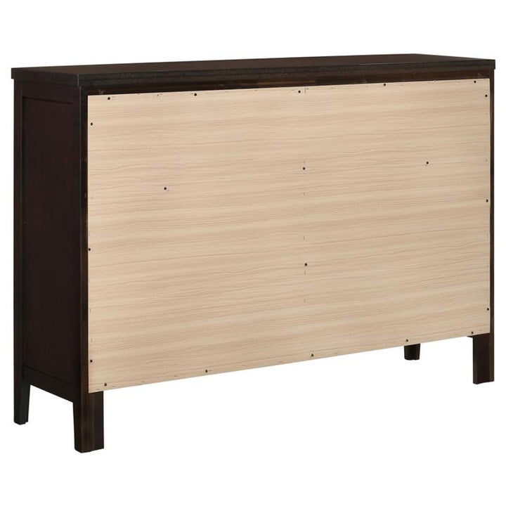 Carlton Bedroom Set with Upholstered Headboard Cappuccino (202091Q-S4)