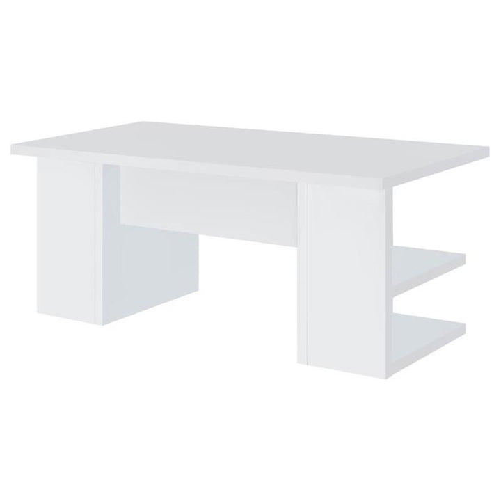 Alice Writing Desk White with Open Shelves (801455)