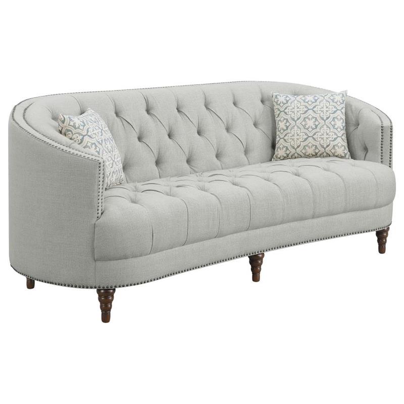 Avonlea Upholstered Tufted Living Room Set Grey (505641-S3)