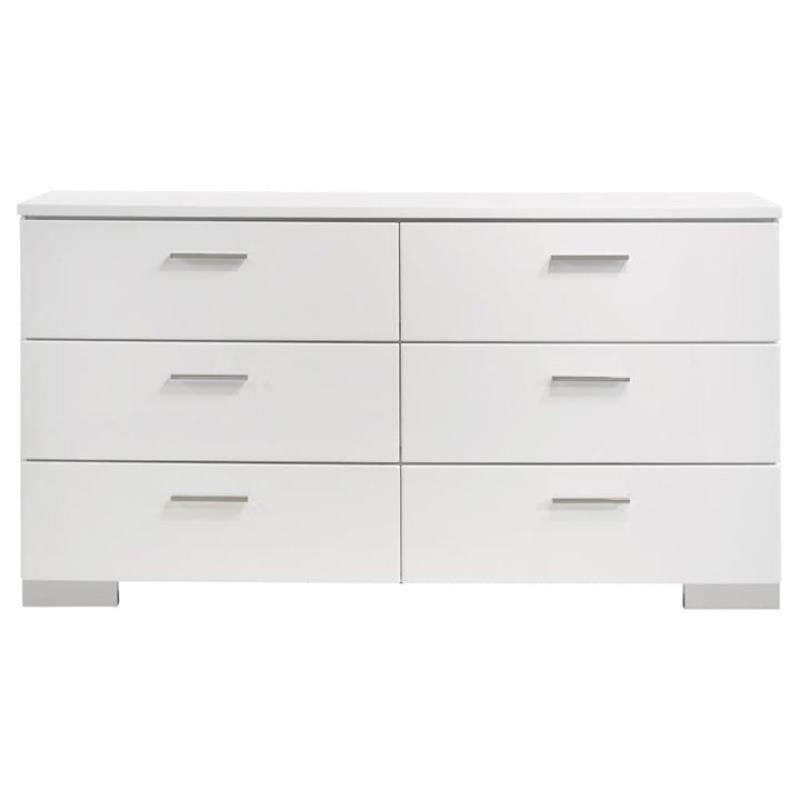 Felicity 6-drawer Dresser Glossy White (203503)