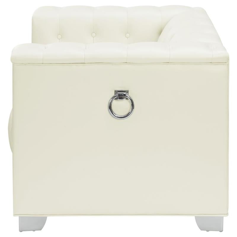 Chaviano Tufted Upholstered Chair Pearl White (505393)