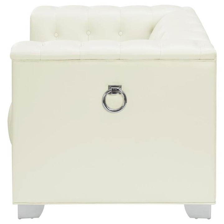 Chaviano Tufted Upholstered Chair Pearl White (505393)