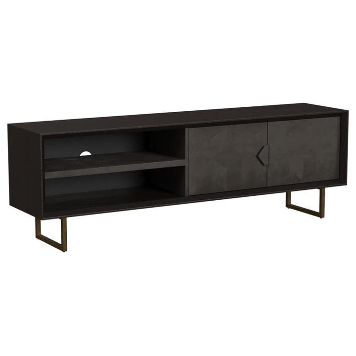 Marsden 2-door Wood 70" TV Stand Charcoal Black (703003)