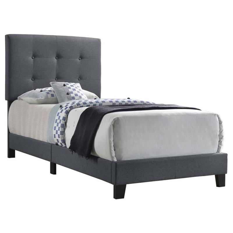 Mapes Tufted Upholstered Twin Bed Grey (305747T)