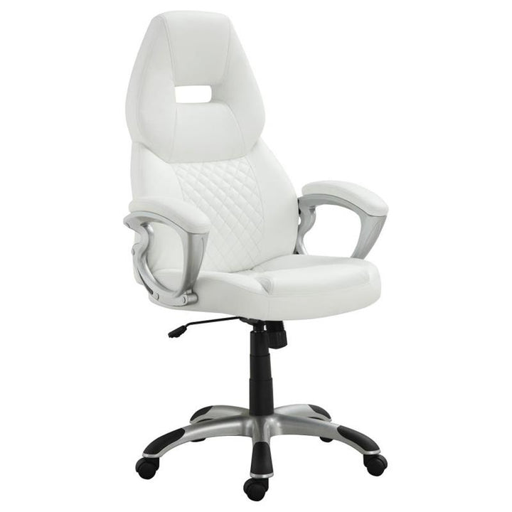 Bruce Adjustable Height Office Chair White and Silver (800150)