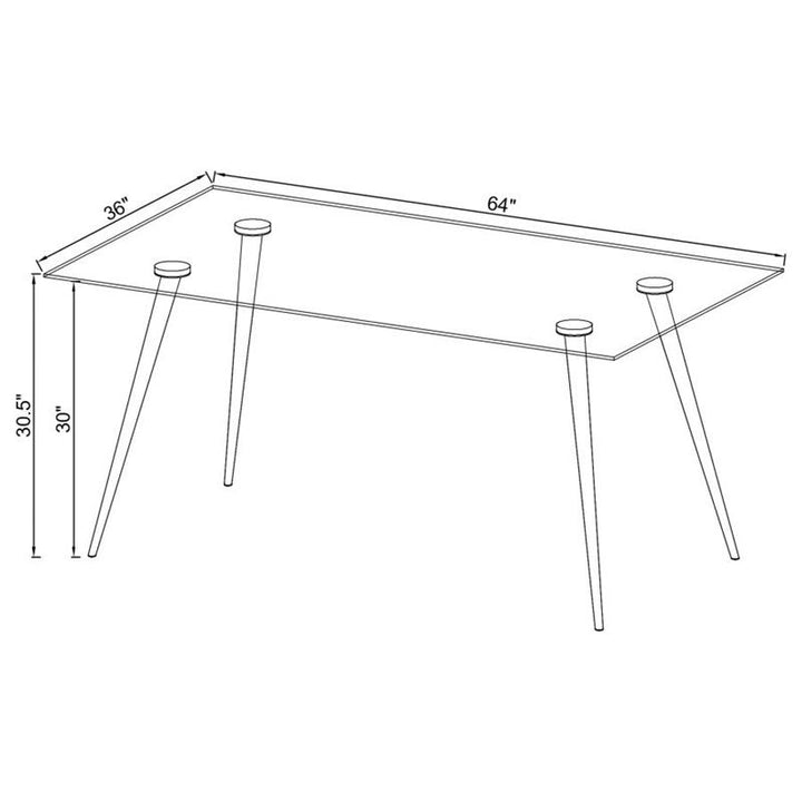 Gilman Rectangle Glass Top Dining Table (190621CHR)