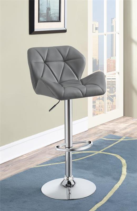 Berrington Adjustable Bar Stools Chrome and Grey (Set of 2) (100426)